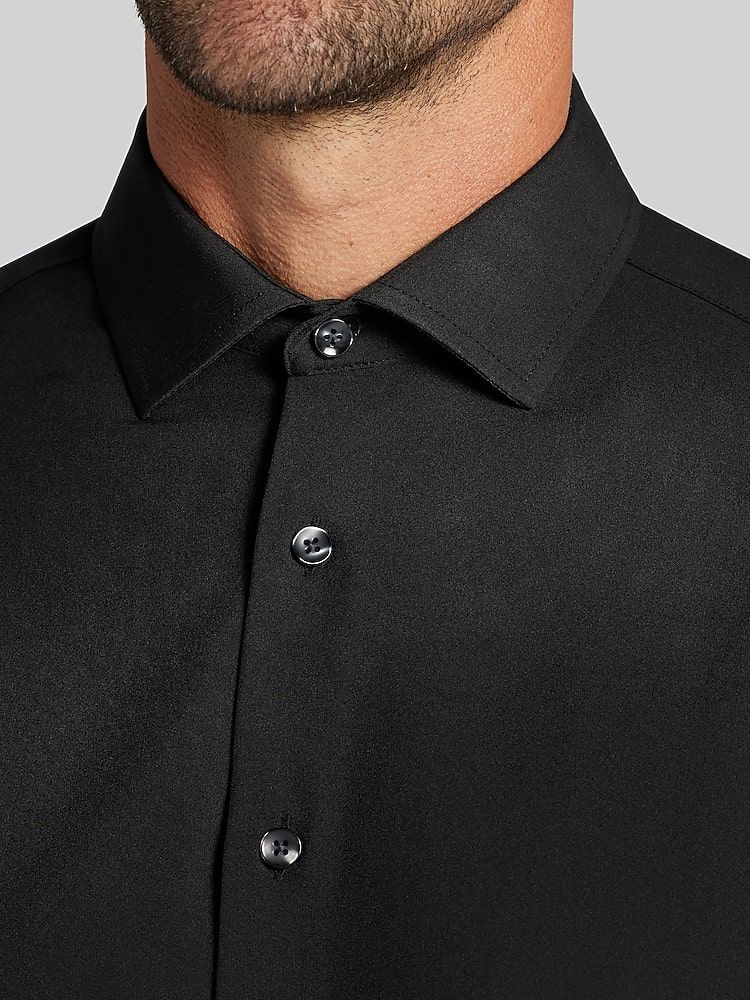 Sleek Black Slim-Fit Button-Up for Polished Looks — Button Up Shirts