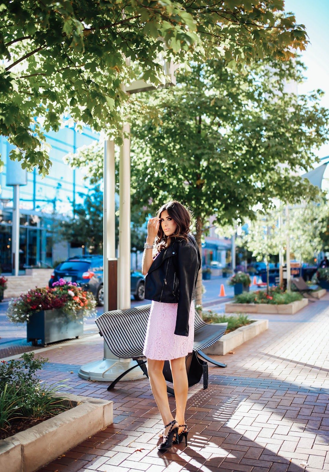 Lace Dress and Leather Jacket: Evening Elegance Lace Dress and Leather Jacket: Evening Elegance — Denver Outfits