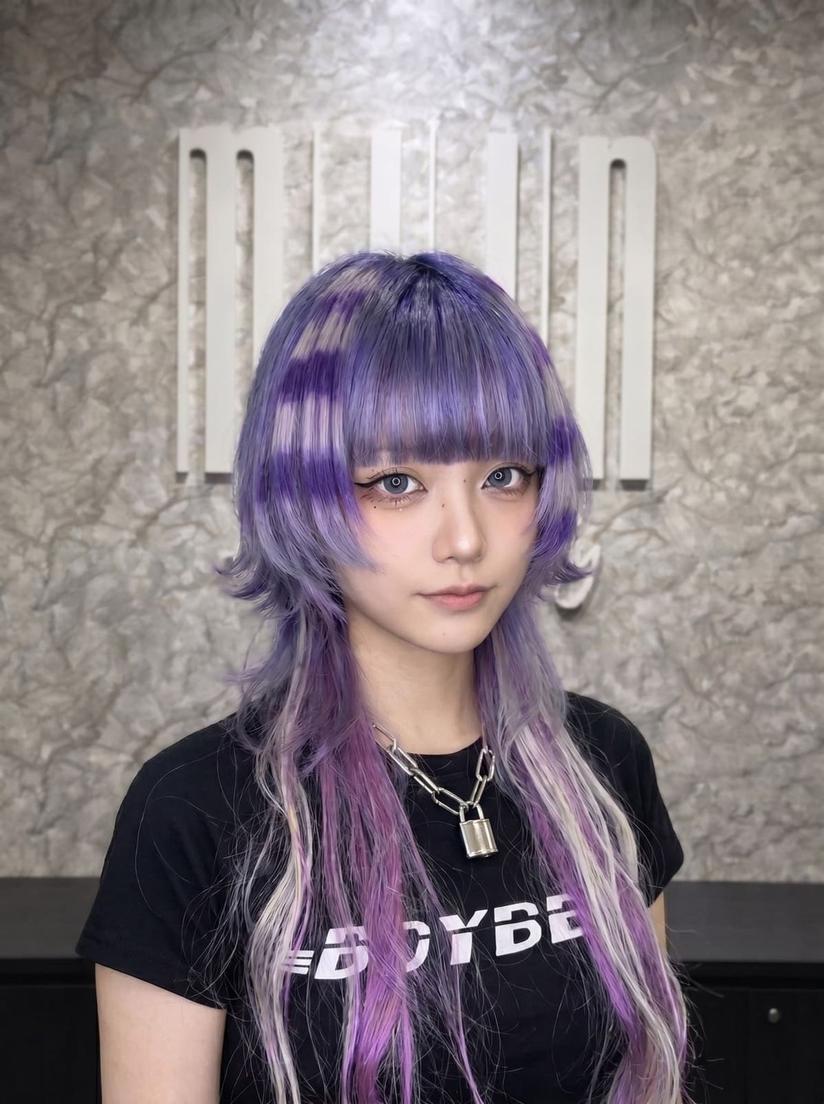 Vibrant Purple Jellyfish With Full Bangs — Jellyfish Haircut