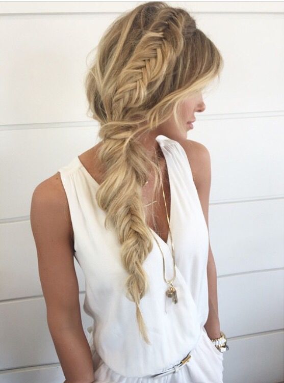 Loose Platinum Blonde Fishtail — Fishtail Braid