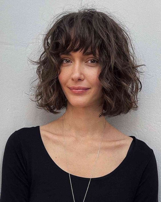 Wavy Bob with Full Bangs — Y2K Hairstyles