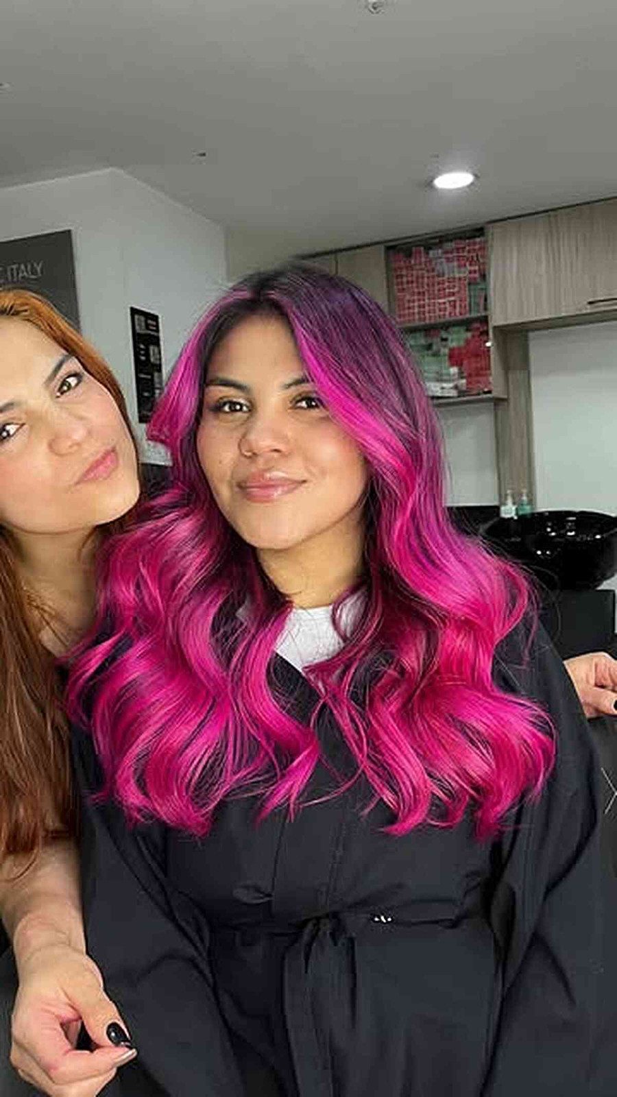 Hot Pink Balayage Blowout — Hot Pink Hair