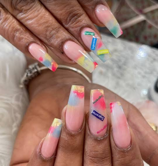 Supreme Stickers On All Nails Visual Idea Supreme Stickers On All Nails Visual Idea — Vegas Nails