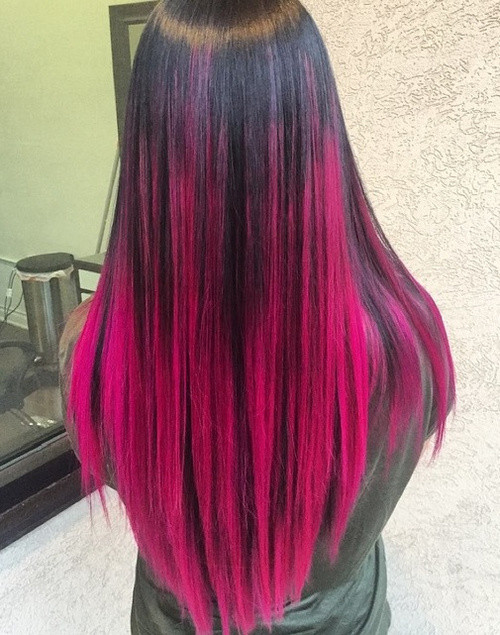 Long Hair With Fuchsia Ends Long Hair With Fuchsia Ends — Fuchsia Hair