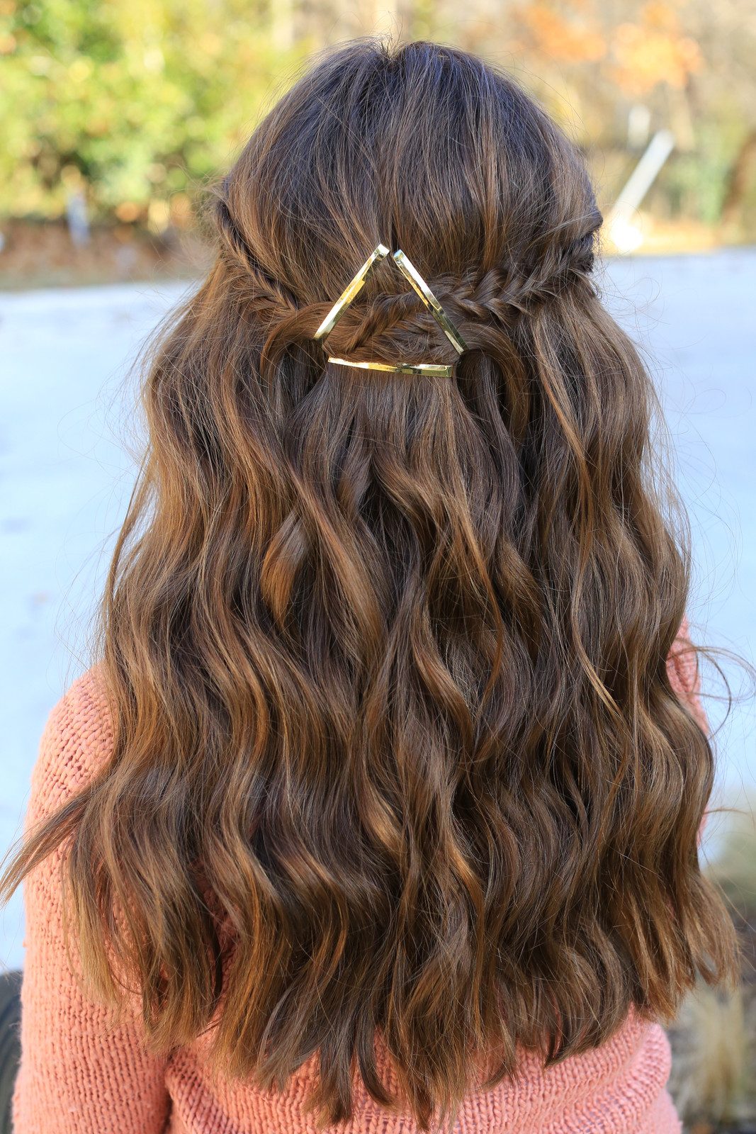 Braided Half-Up With Geometric Barrette — Barrette Hairstyles