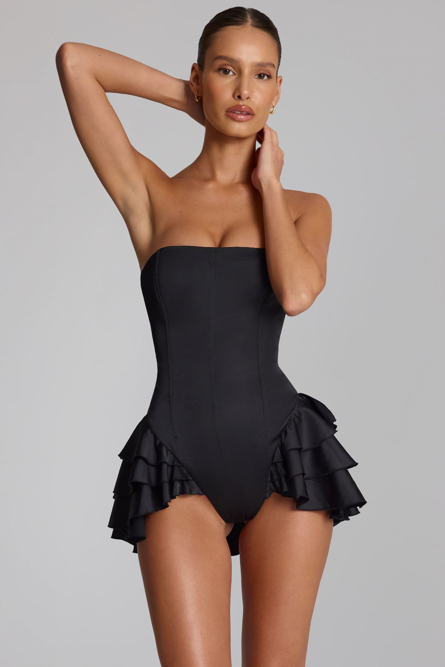 Resort Chic: Black Ruffled Swimsuit Resort Chic: Black Ruffled Swimsuit — Femme Fatale Outfits
