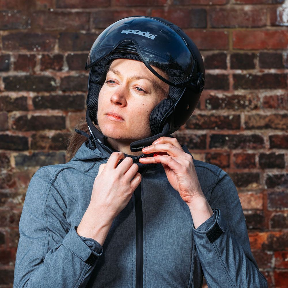 Chin-Length Bob Under Helmet — Motorcycle Helmet Hairstyles