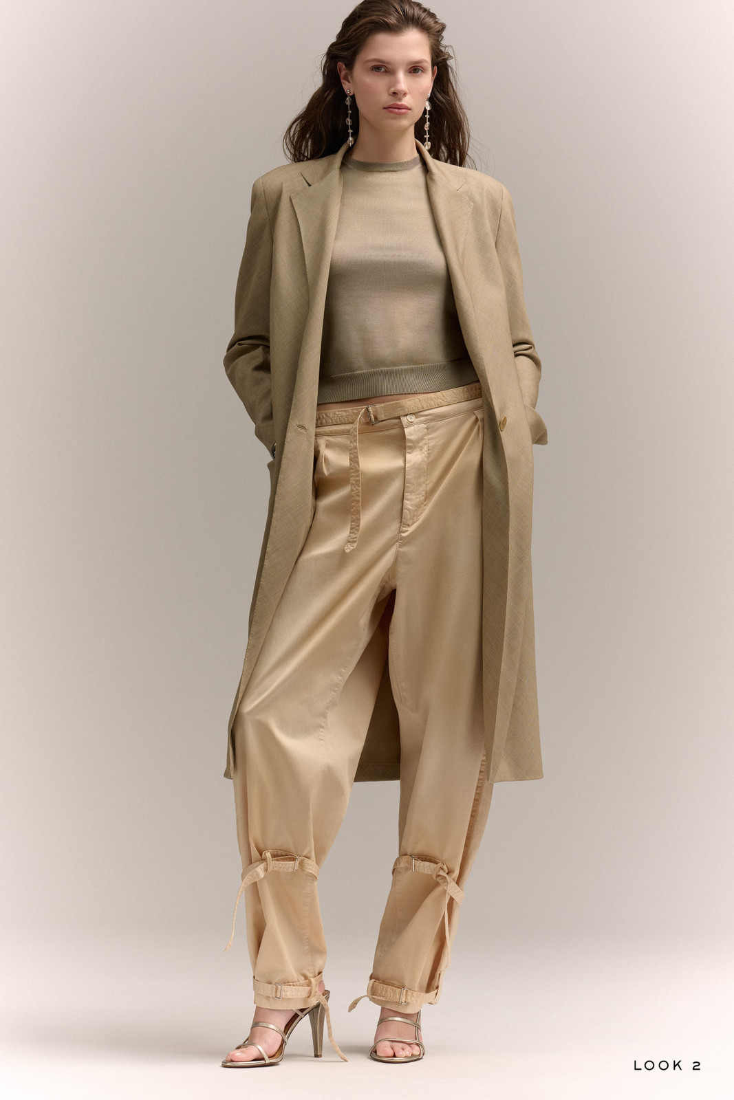 Sophisticated Evening: Trench Coat Over Satin Trousers — Ralph Lauren Outfits