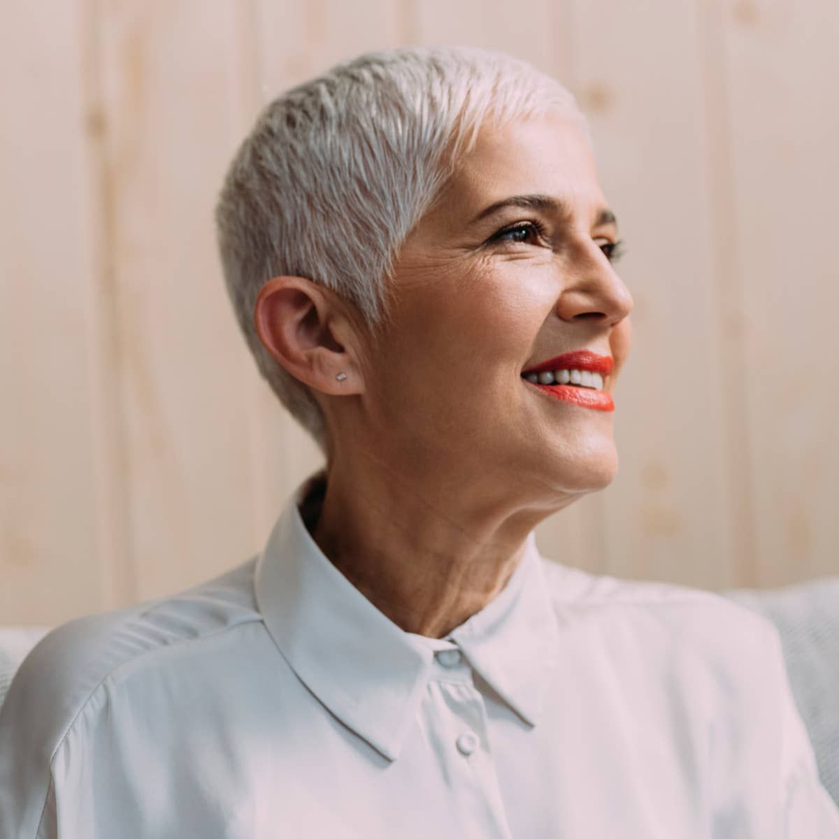 Classic Grey Pixie With Smooth Styling — Pixie Haircuts