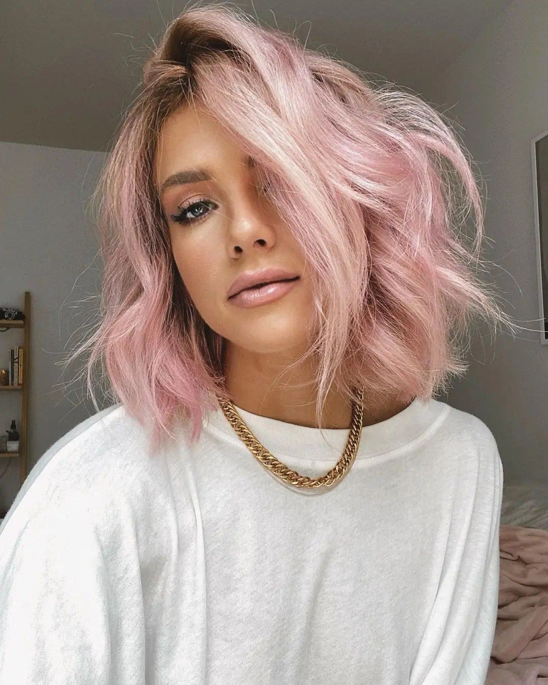 Soft Pastel Pink Wavy Bob Soft Pastel Pink Wavy Bob — Fun Hair Colors