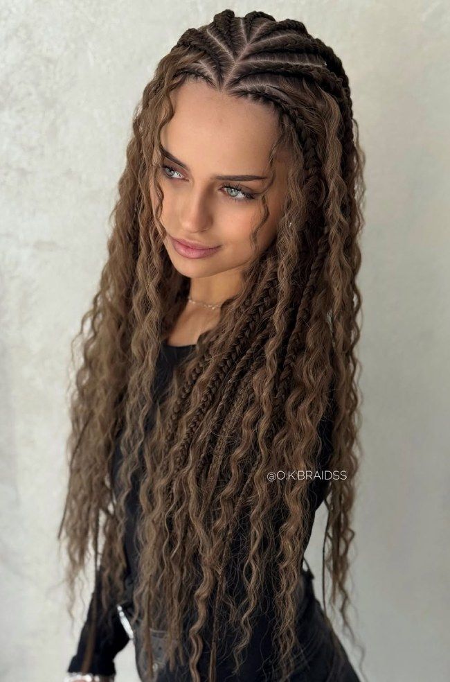 Long Braids With Loose Curly Strands Long Braids With Loose Curly Strands — Braids with Curly Ends