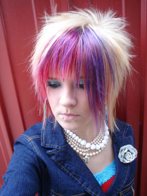 Black With Blonde Streaks Visual Idea — Scene Hair