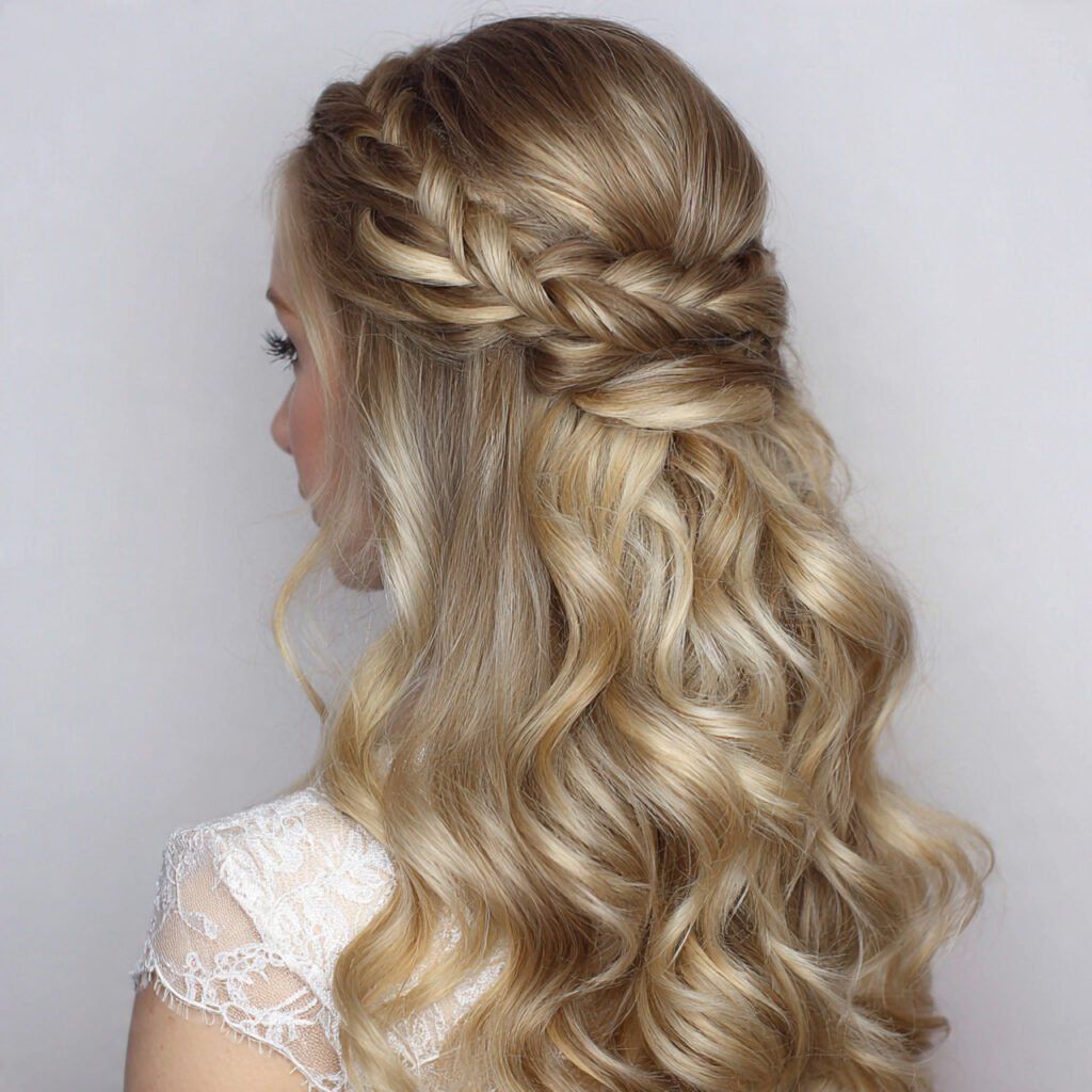 Ash Blonde Half-Up Ponytail — Prom Hair Down