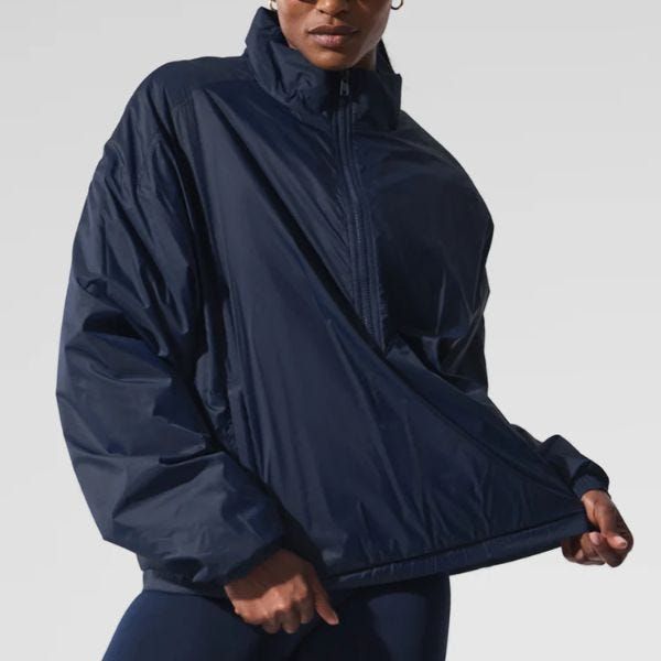 Navy Oversized Voluminous Windbreaker Navy Oversized Voluminous Windbreaker — Windbreaker Outfits
