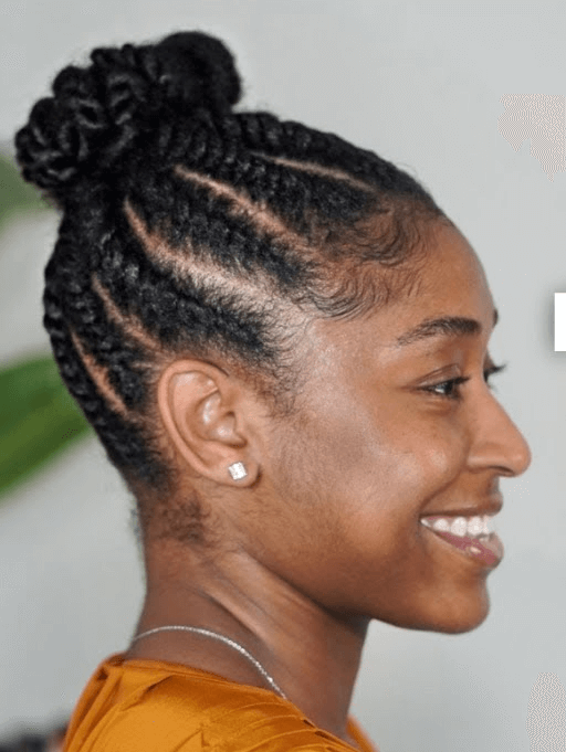 Mid-Back Length When Undone Mid-Back Length Flat Twists To Bun