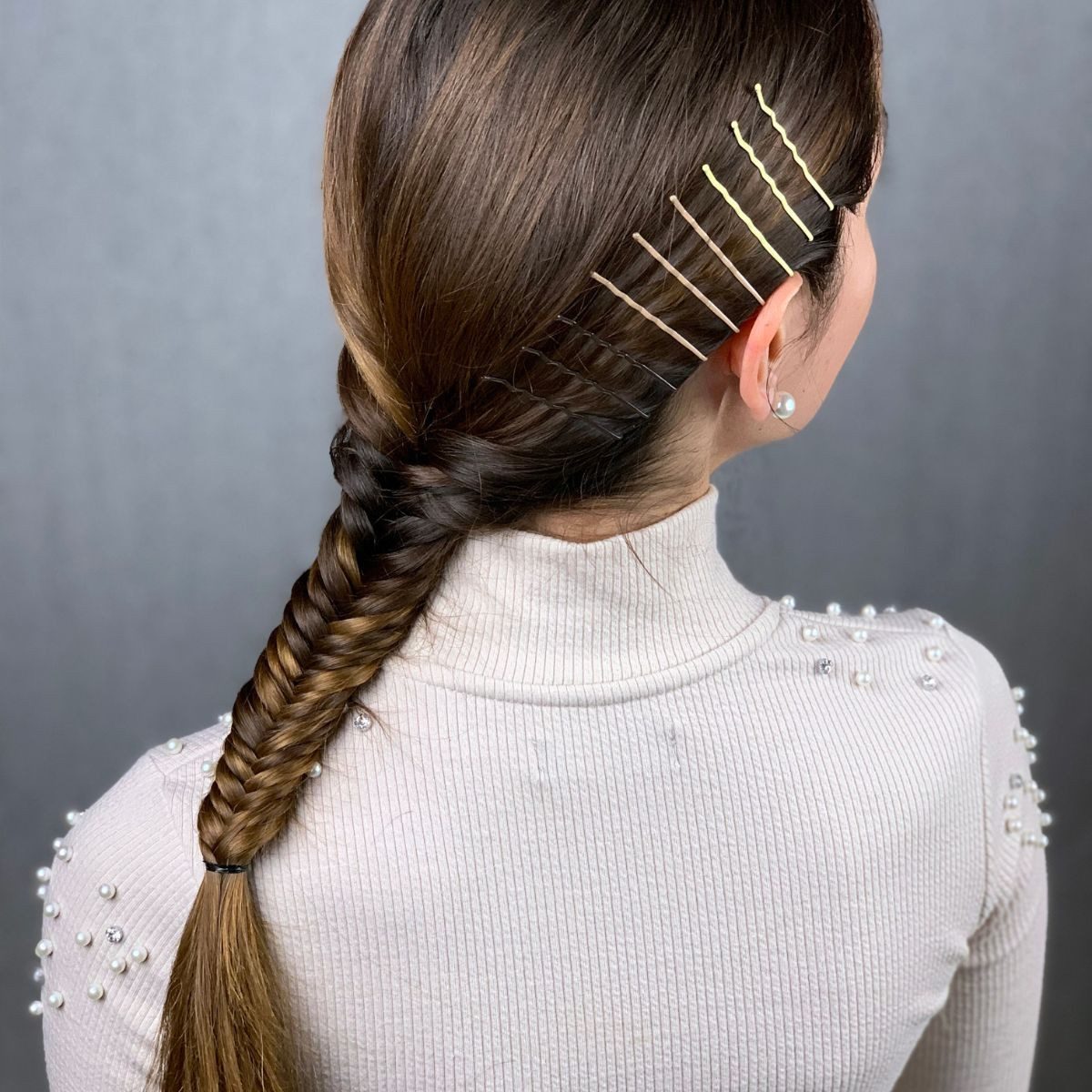 Fishtail Braid with Black Pins Fishtail Braid with Black Pins — Bobby Pin Hairstyles