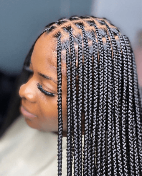 Long and Neat Small Knotless Braids