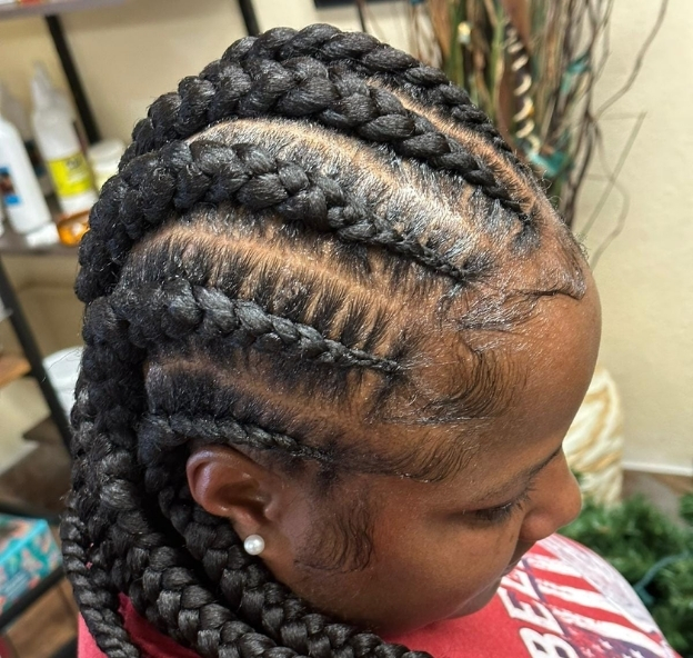 Sleek Black Cornrows — Brown Braids