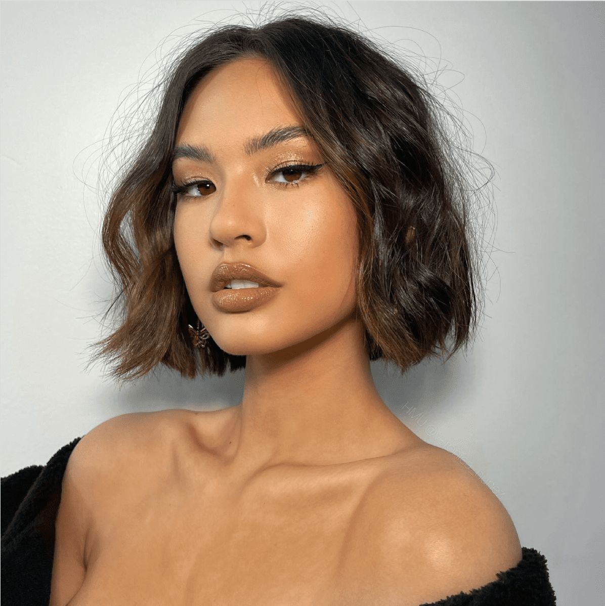 Textured Wavy Blowout Bob — Short Haircuts