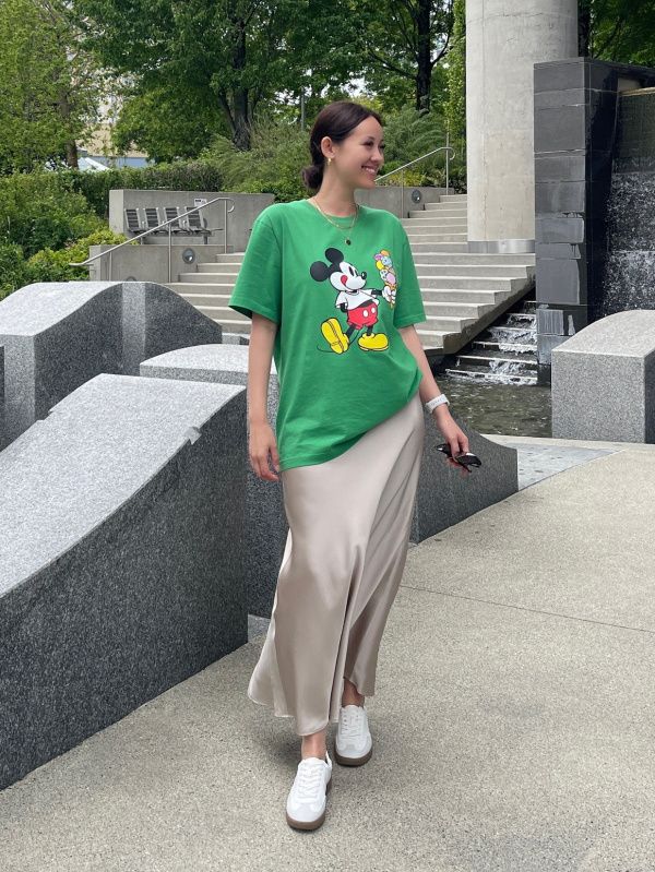 Playful Graphic Tee with Satin Slip Skirt — Vancouver Outfits