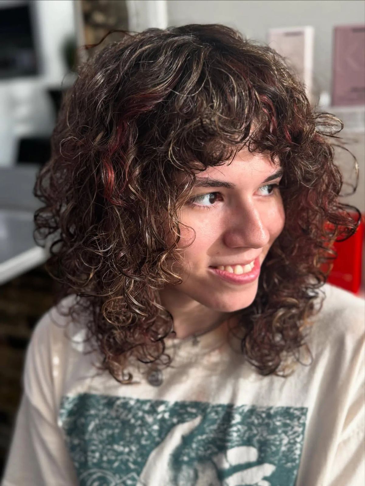 Modern Curly Shag Mullet