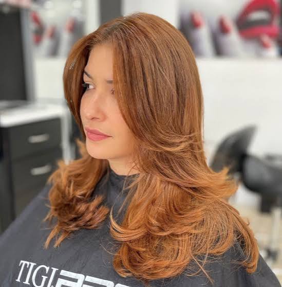 Warm Copper Brown Visual Idea Warm Copper Brown Visual Idea — Butterfly Haircut