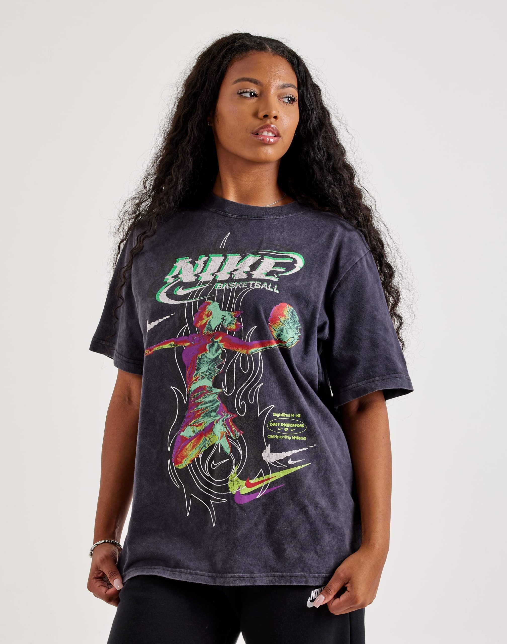 Charcoal Nike Basketball Graphic Tee with Black Bottoms Charcoal Nike Basketball Graphic Tee with Black Bottoms — Graphic Tees