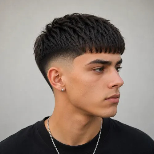 Thick Wavy Edgar With High Fade Thick Wavy Edgar With High Fade — Edgar Cut