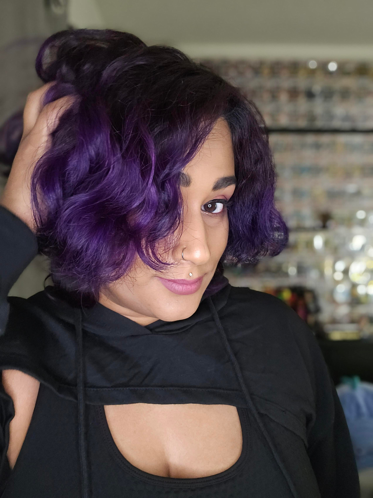 Thick Wavy Collarbone Cut Vibrant Violet Thick Wavy Collarbone Cut Vibrant Violet — Violet Hair