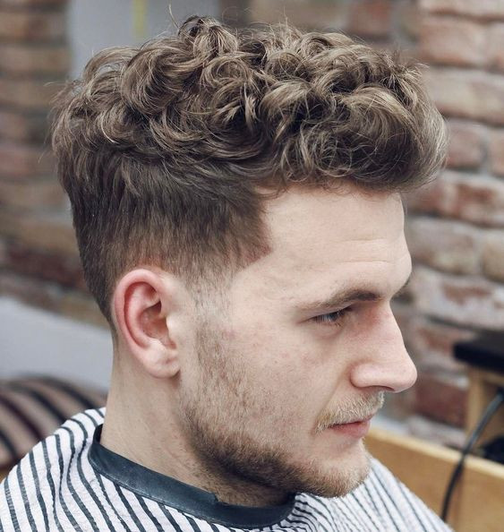 Short Above Ears Visual Idea — Curly Hairstyles for Men
