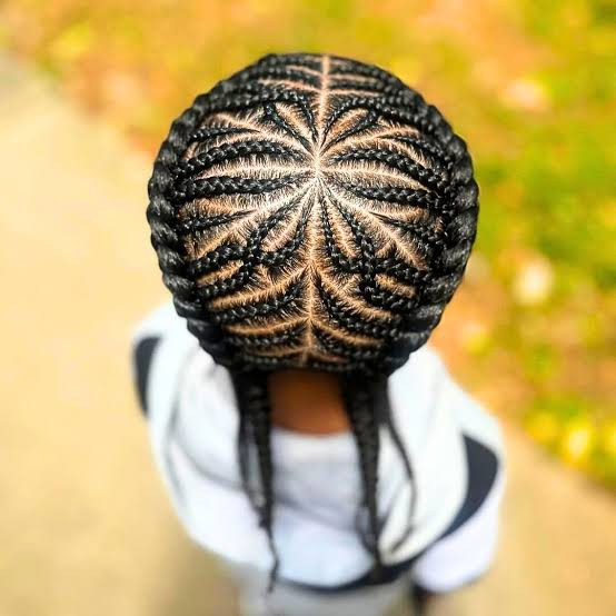 Starburst Cornrow Pattern — Kids Cornrows