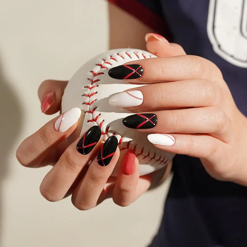 Sports Visual Idea — Softball Nails