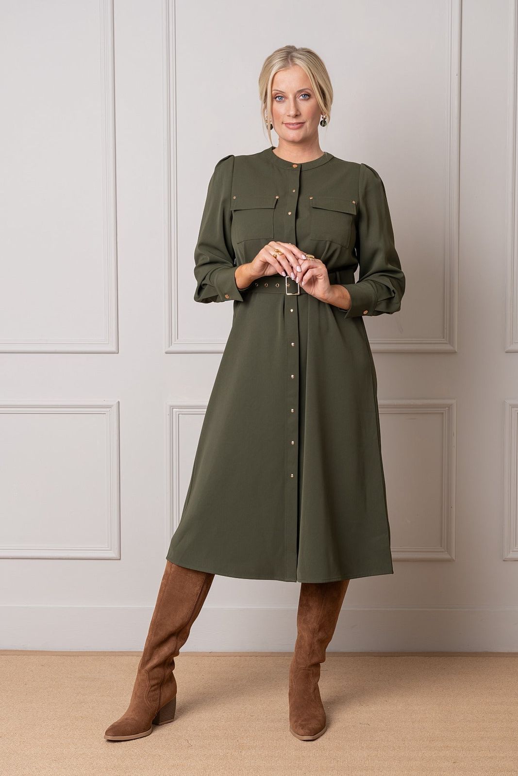 Belted Midi Dress for Smart Casual Occasions — Ireland Outfits