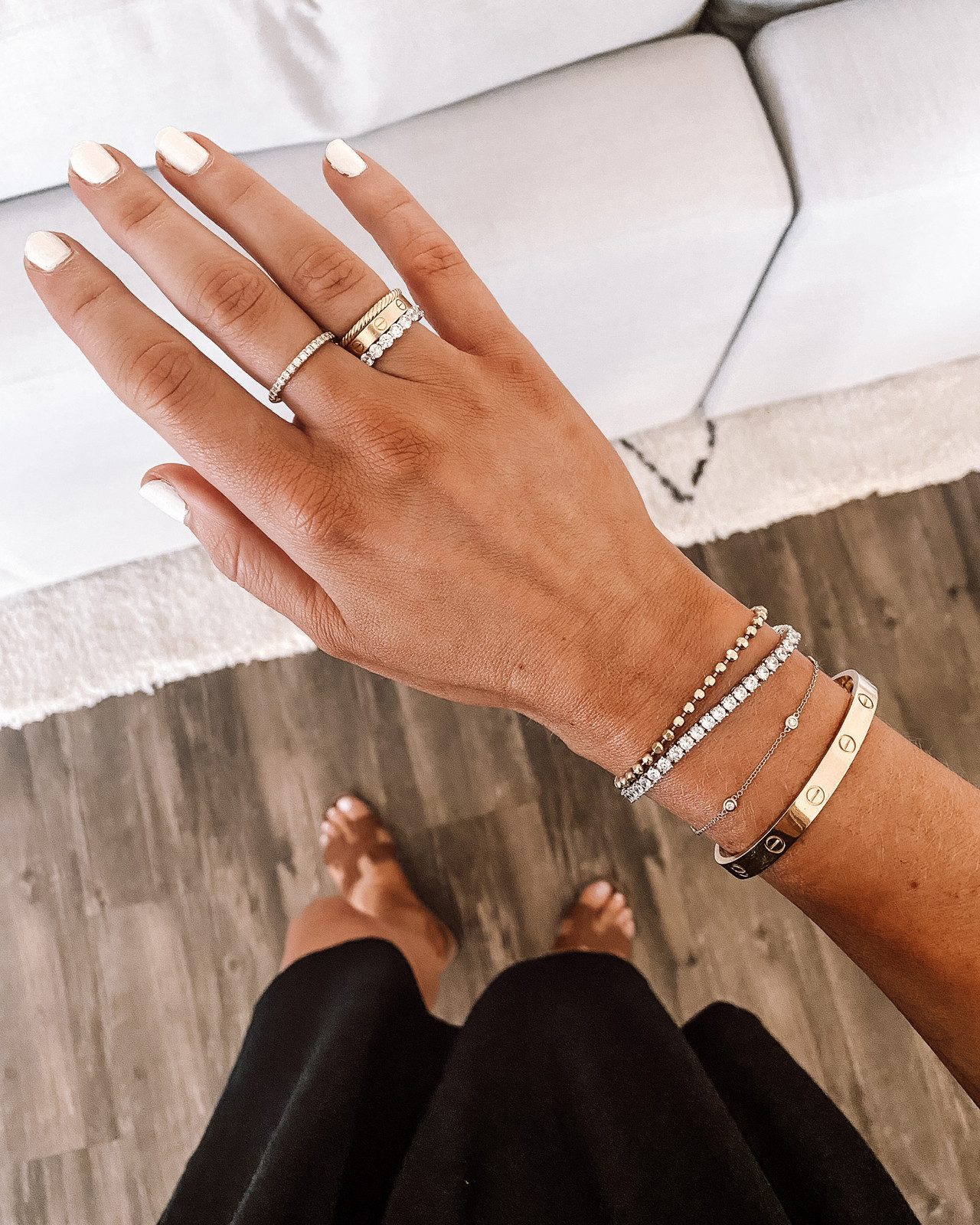 Casual Glam: Bracelet Stack with Sandals Casual Glam: Bracelet Stack with Sandals — Tennis Bracelets