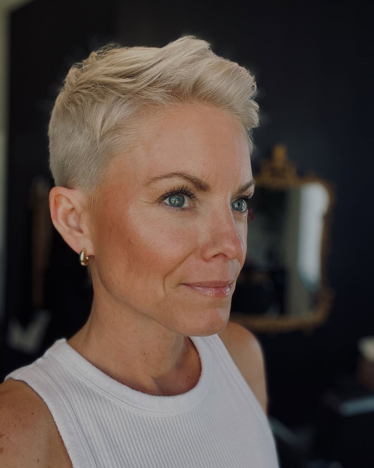 Platinum Blonde Visual Idea Platinum Blonde Visual Idea — Pixie Cut for Women Over 60