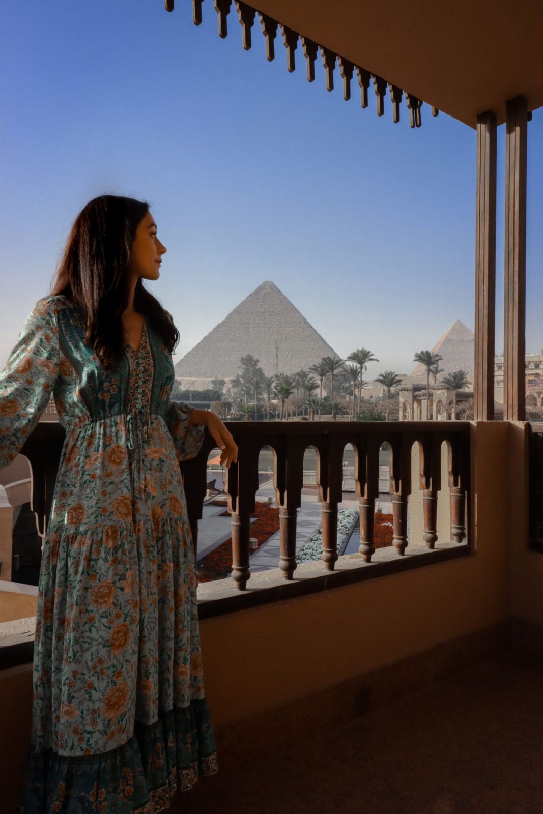 Vibrant Floral Maxi Dress for Leisurely Sightseeing Vibrant Floral Maxi Dress for Leisurely Sightseeing — Egypt Outfits