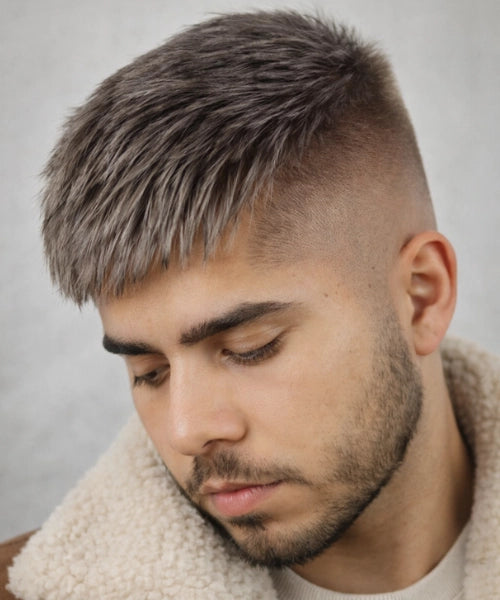 Spiky Fringe Crop With Sharp Fade — Mens Haircuts