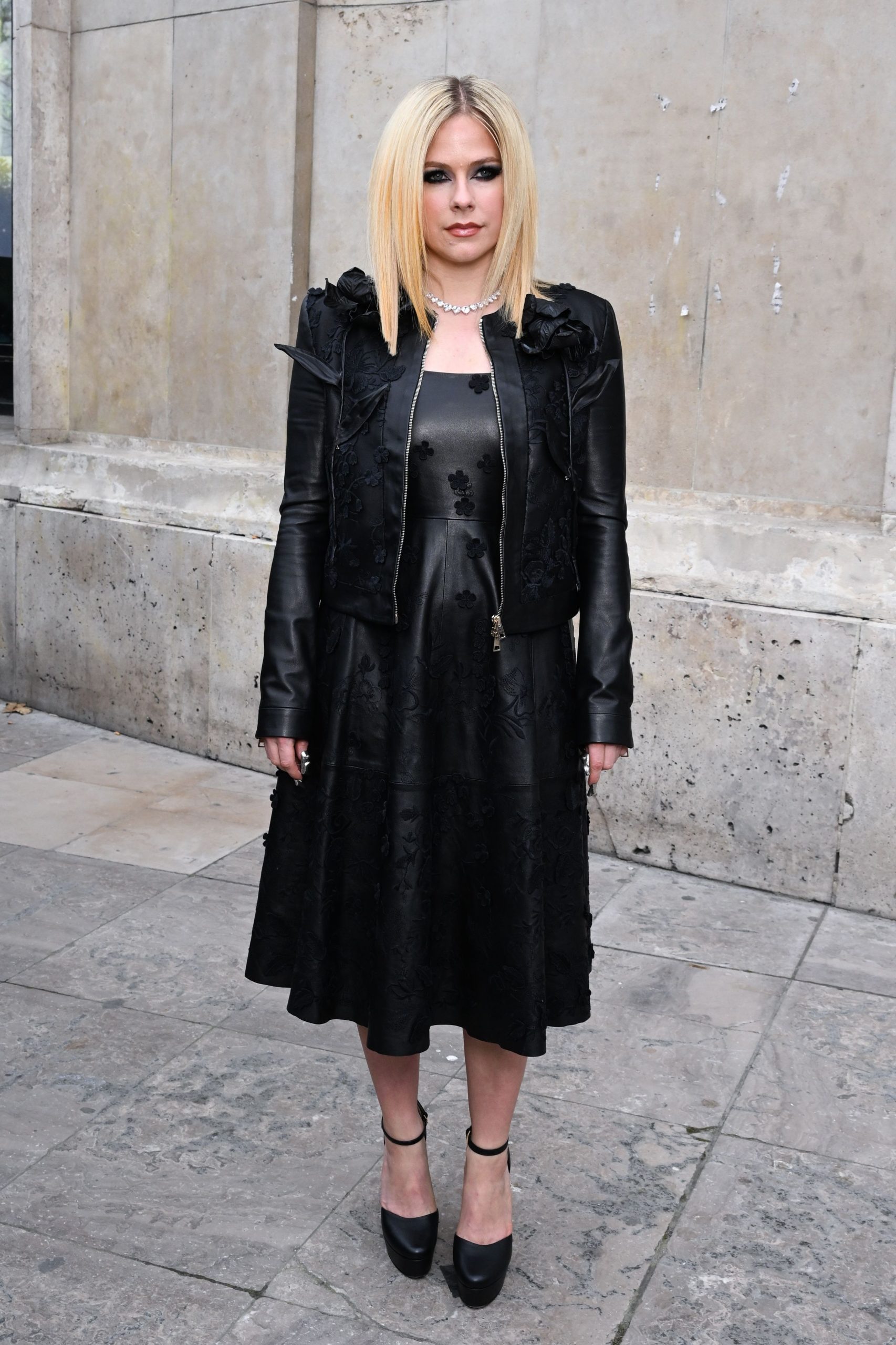 Event Fashion Show Lace-Embellished Leather Jacket and Dress Event Fashion Show Lace-Embellished Leather Jacket and Dress — Pop Punk Outfits