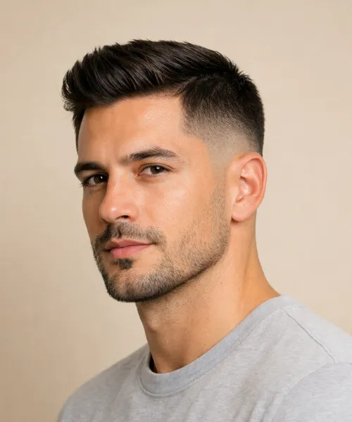 Textured Forward Sweep Low Taper Fade Textured Forward Sweep Low Taper Fade