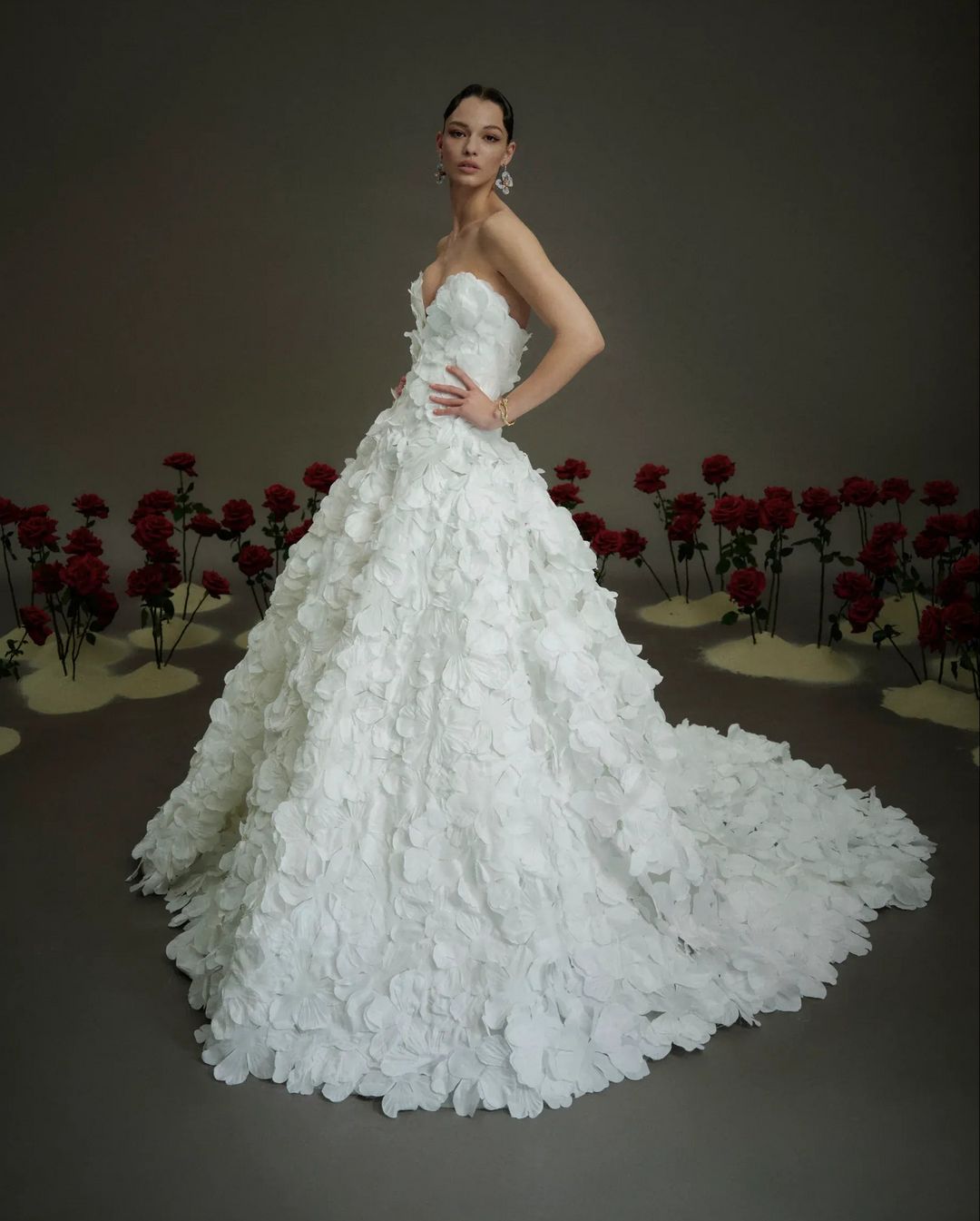 Voluminous Ball Gown with Petal-Like Appliques Voluminous Ball Gown with Petal-Like Appliques — Ball Gowns