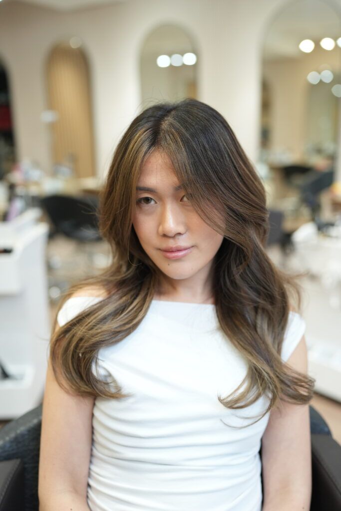 Collarbone Dark Brown With Subtle Caramel Highlights Collarbone Dark Brown With Subtle Caramel Highlights — Hair Color for Olive Skin