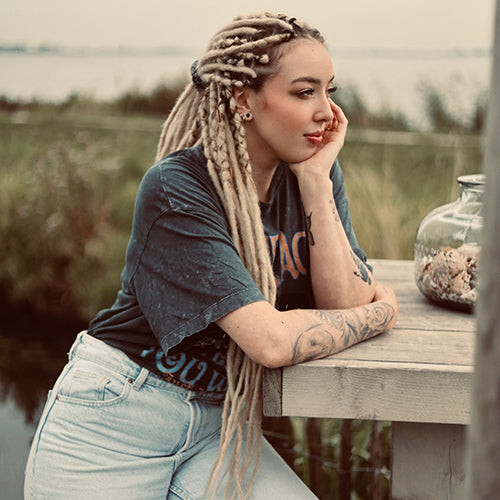 Bum Length Loose Locs Warm Honey — Honey Blonde Locs
