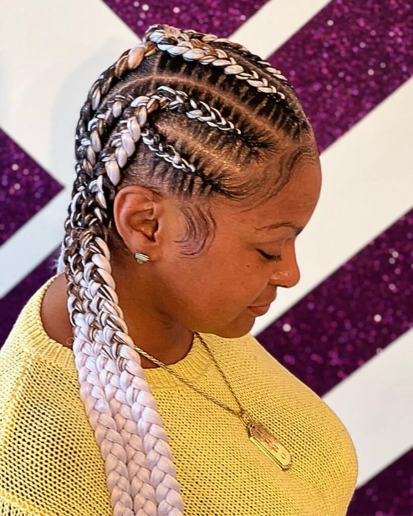 Mid-Back Criss Cross Cornrow Braids Mid-Back Criss Cross Cornrow Braids — Criss Cross Braids