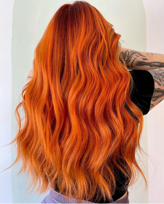 Bright Orange With Subtle Darker Roots Visual Idea Bright Orange With Subtle Darker Roots Visual Idea — Orange Hair