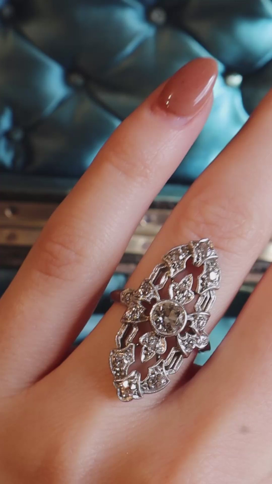 Intricate Art Deco Diamond Cocktail Ring — Cocktail Rings