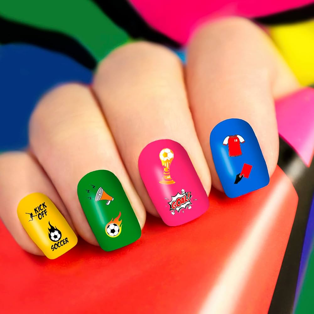 8 Sheets World Cup 2022 Nail Stickers, 3D Self-Adhesive Design Color Nail Art Decals, Football Flag National Team Logo Trophy DIY Manicure Decorations for Women Girls Men : Amazon.ae: Beauty