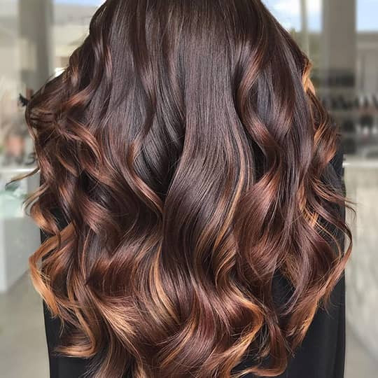 Wavy Thick Visual Idea — Highlights on Dark Hair