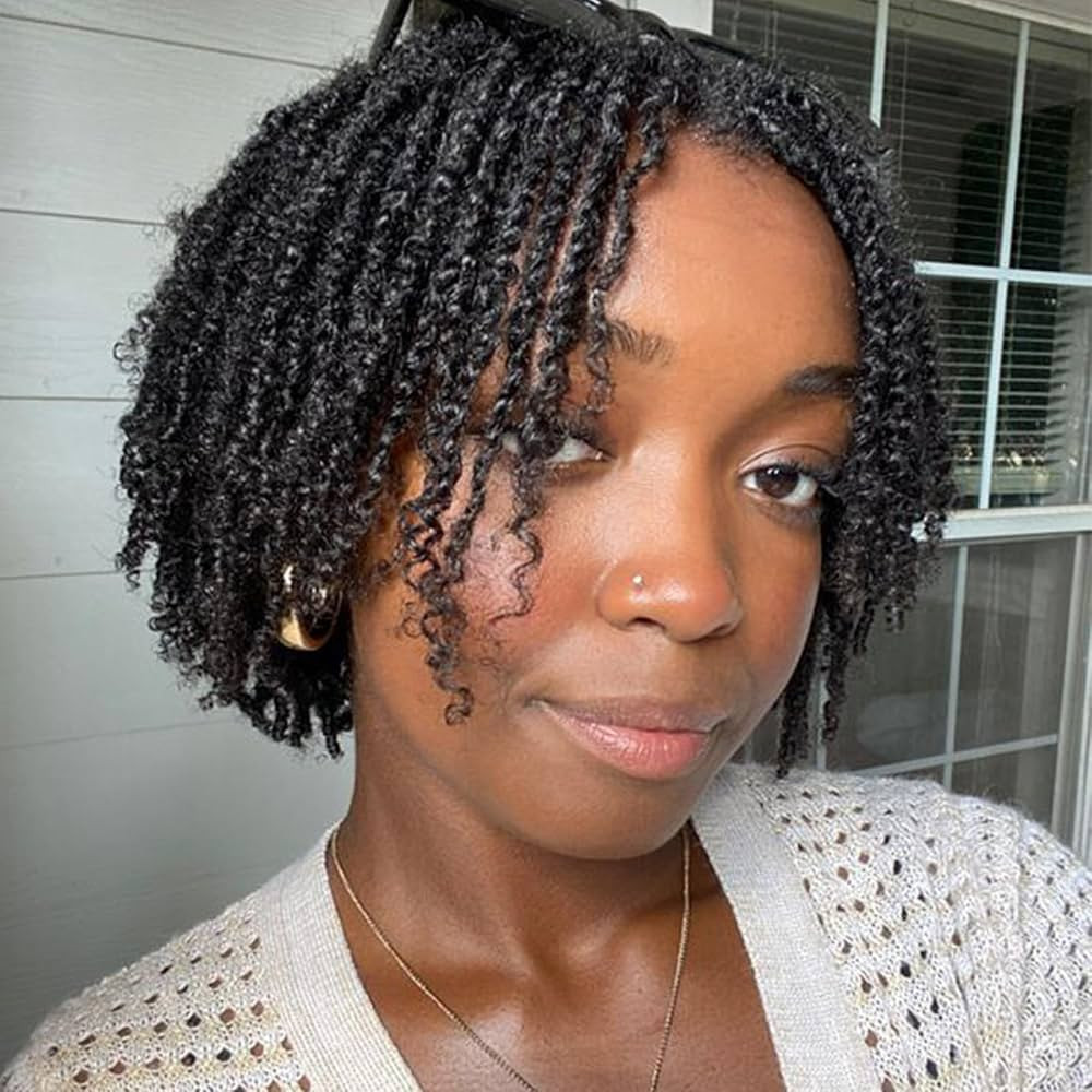 ZRQ 6 Inch Micro Twist Crochet Hair Bob Crochet Braids Pre looped Mini Passion Twist Mini Senegalese Twist Crochet Hair Pre-looped Hair Micro Braids Crochet Hair Extensions Crochet Braids Black Women :