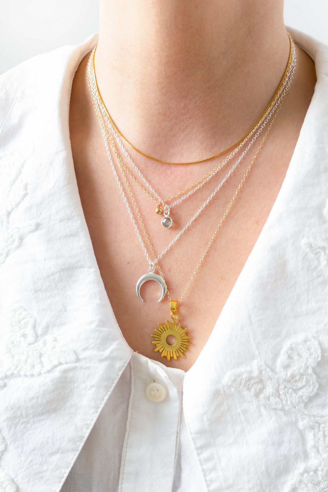 Varied Chain Thickness Layered Necklaces Varied Chain Thickness Layered Necklaces — Mixed Metal Jewelry