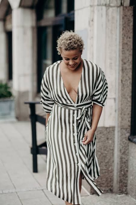 Daytime Casual Olive and White Button-Front Dress Daytime Casual Olive and White Button-Front Dress — Striped Dresses